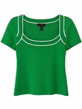 Summer Top green with white piping size M
